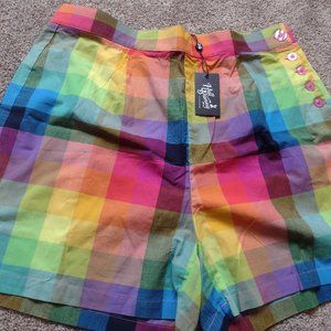 Hell Bunny Multicolor Plaid Women's Shorts